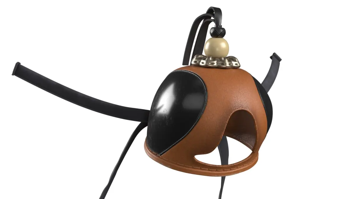 Falconry Hood with Black Panels Leather 3D model