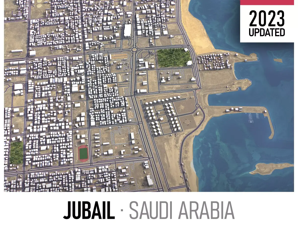 Jubail - 3D City Low-poly 3D model