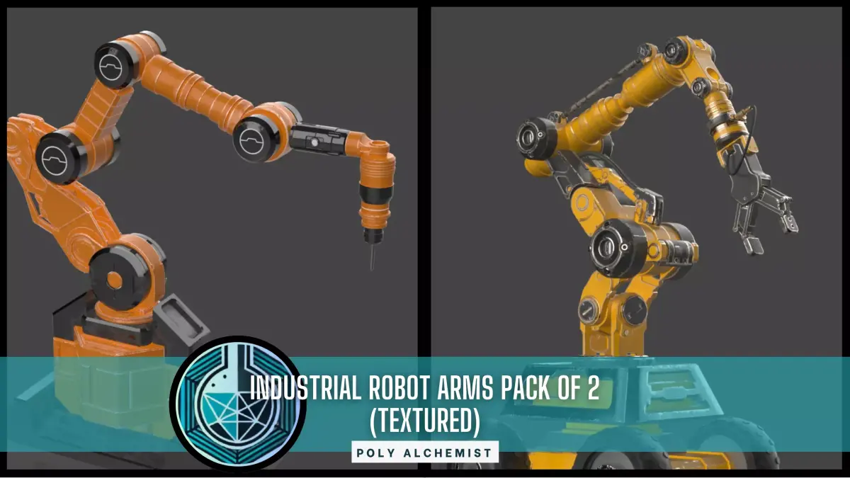 Industrial Robot Arms Pack Of 2  -Textured 3D model