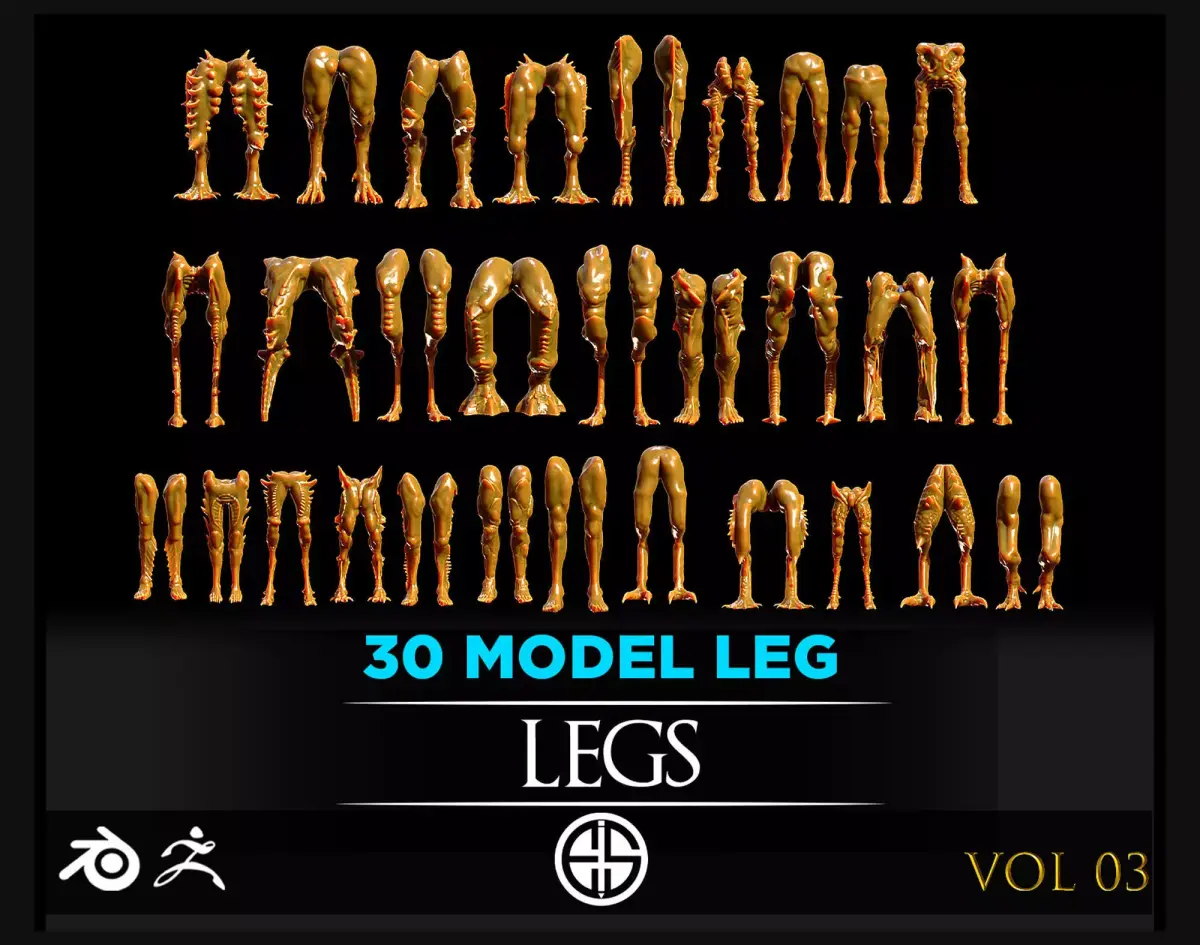 Legs-30 Leg-Anatomy-Character And Creature 3D Model-Vol 03 3D model