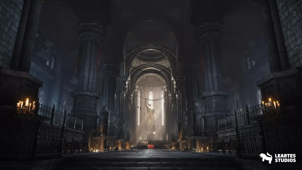 Ancient Cathedral Environment Low-poly 3D model purchase