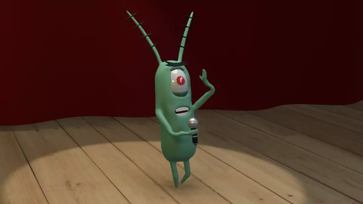 Singing Plankton Scene Low-poly 3D model
