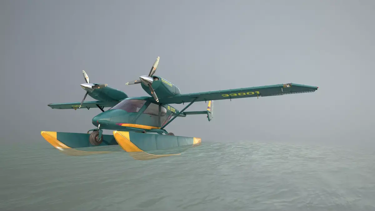 Accord-201 Floatsplane GreenYellow Livery Low-poly 3D model