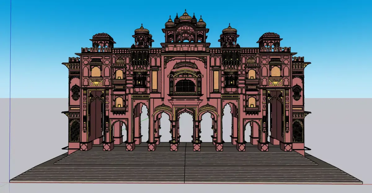 Patrika gate Jaipur 3D model
