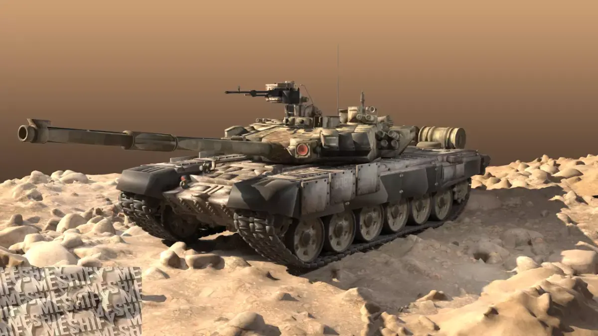 Modern Battle Tank Low Poly Low-poly 3D model