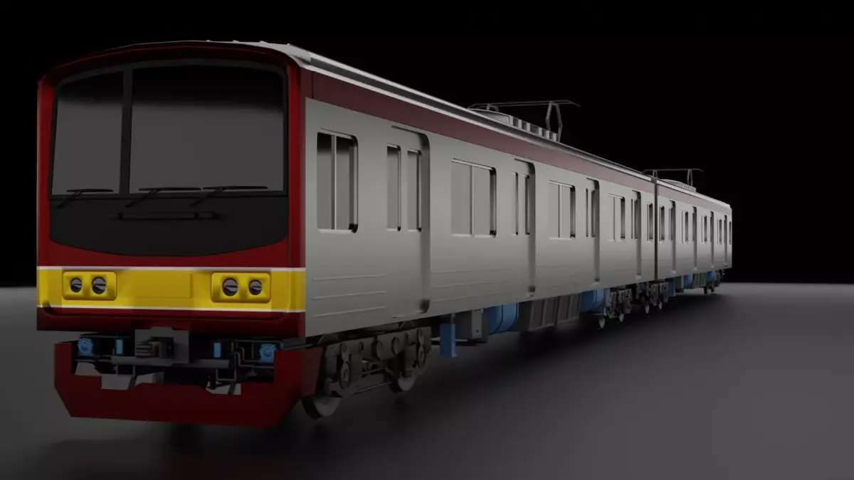 Commuter Train Low-poly 3D model