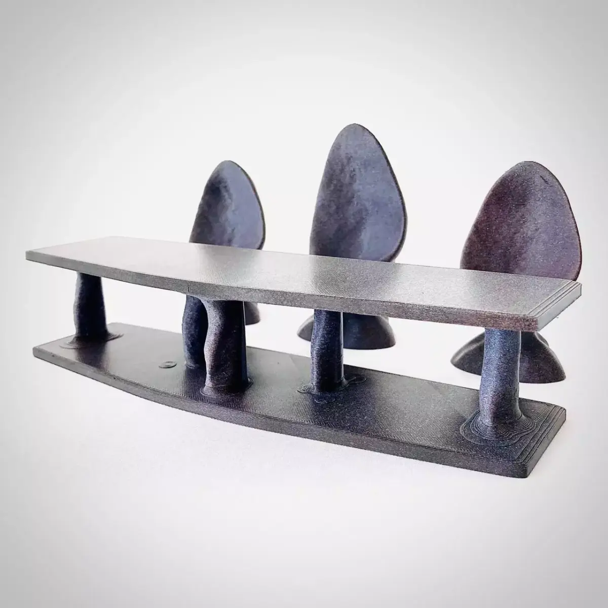 Custom Set Courtroom Table and 3x Chairs 3D print model