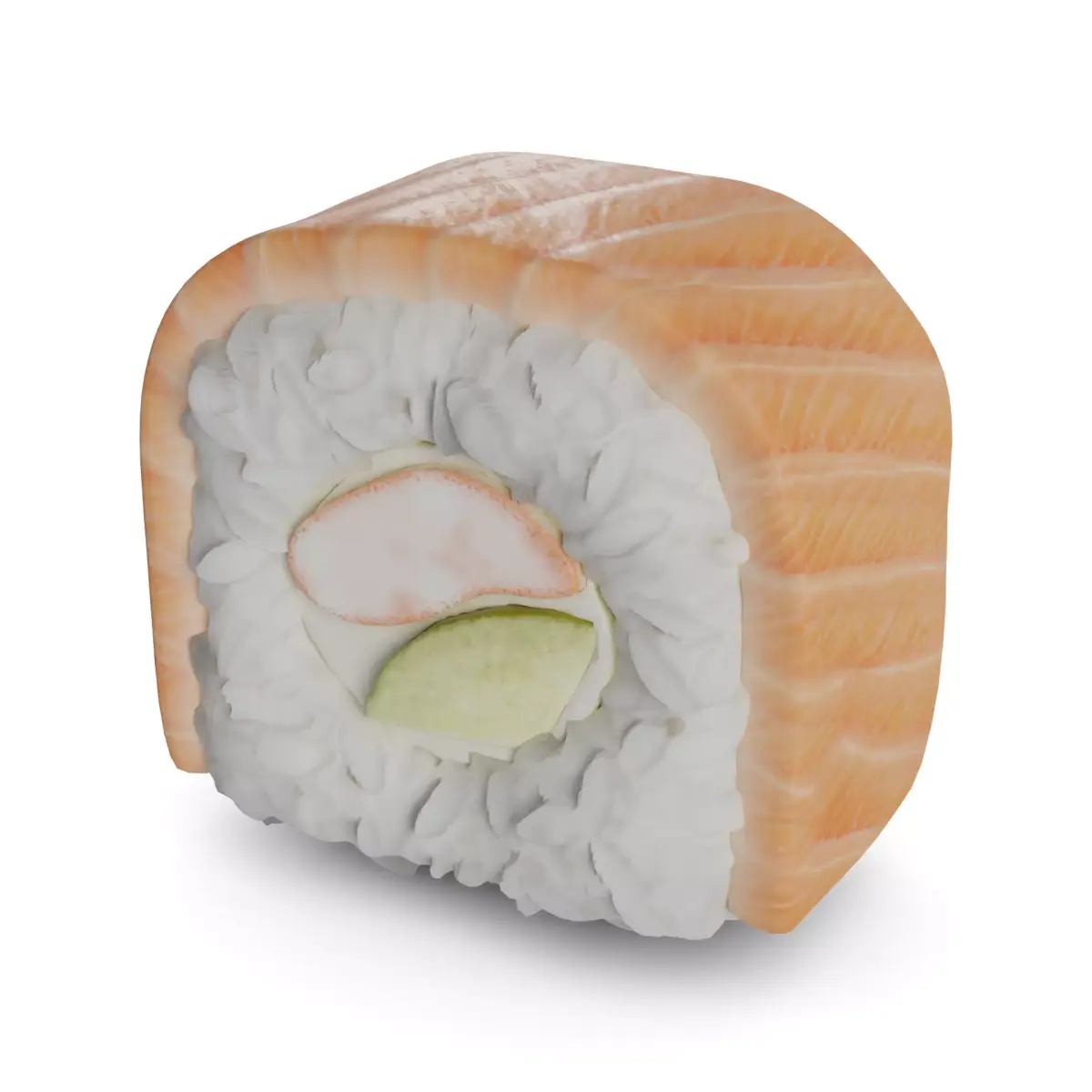 Sushi Salmon tiger prawn cucumber cream 3D model