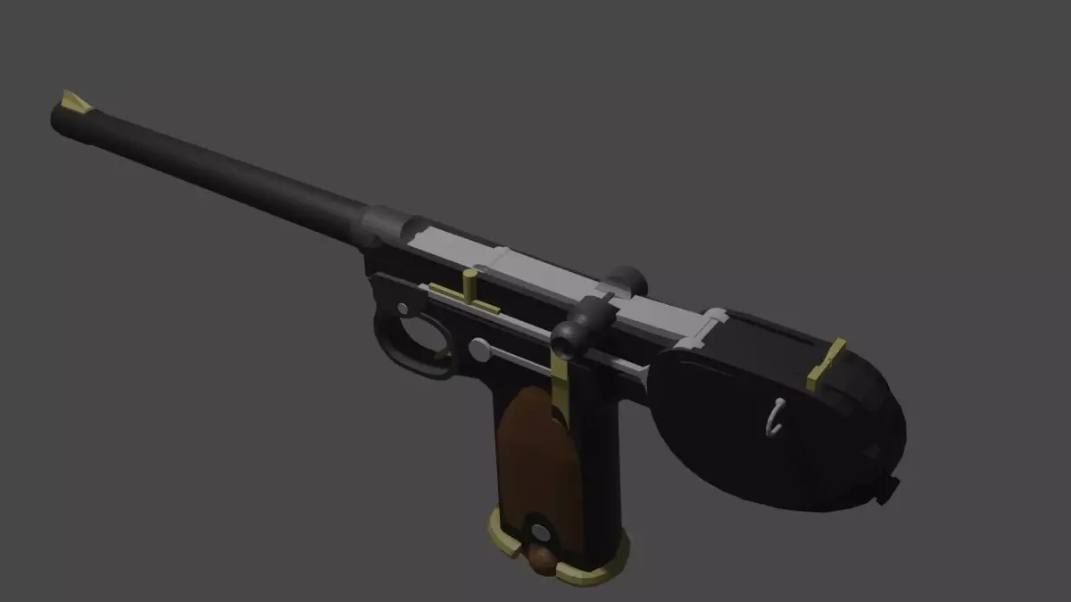 C93 Pistol -Rigged Low-poly 3D model