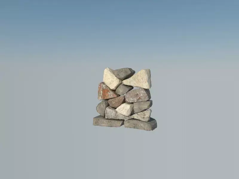 Stone pile of rocks on sky 3D model