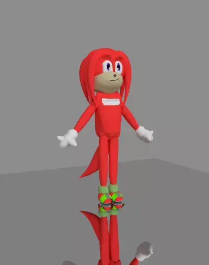 sonic knuckles non rigged Low-poly 3D model