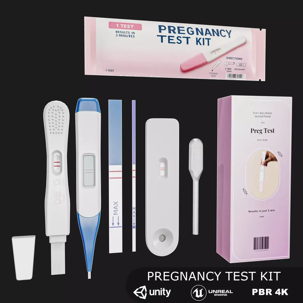 Pregnancy Test Kit   Low-poly 3D model