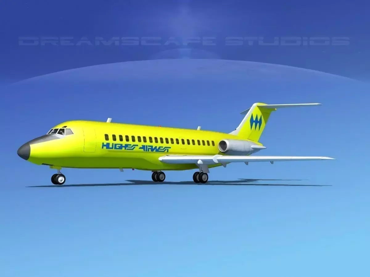 Douglas DC-9-15 Hughes Air West 3D model