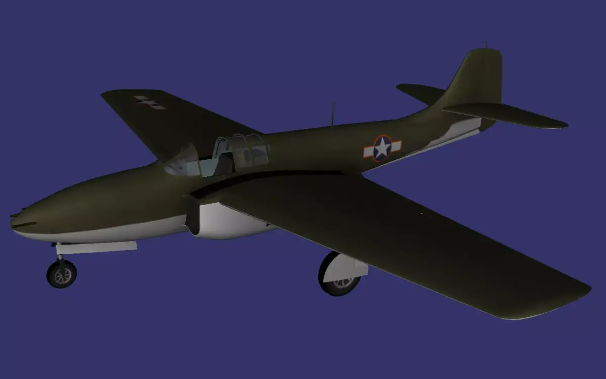 Bell P-59 AiraComet Low-poly 3D model purchase