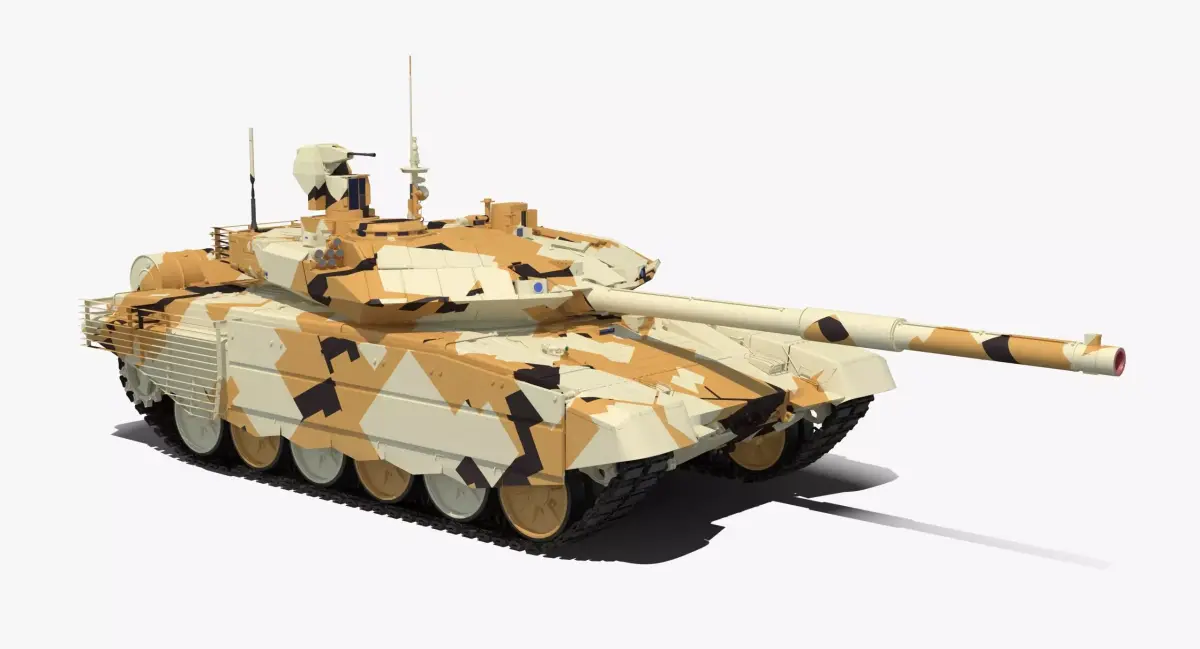 T-90 MS Desert Clean Low-poly 3D model