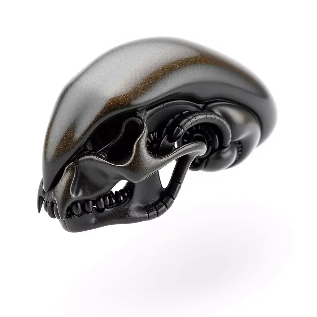 SciFi Biomechanical Alien Skull Low-poly 3D model