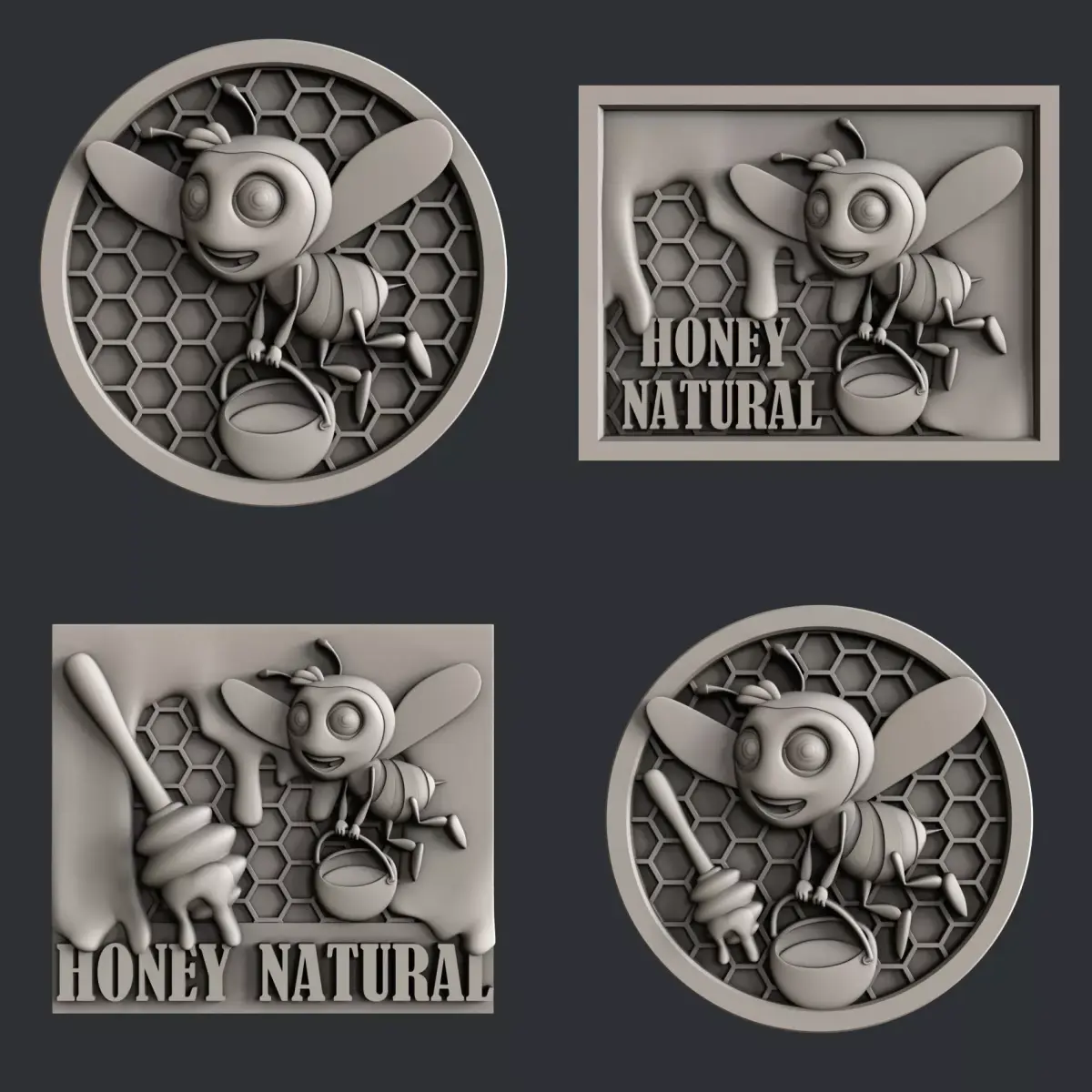 3d STL models for CNC router Honey set 3D model
