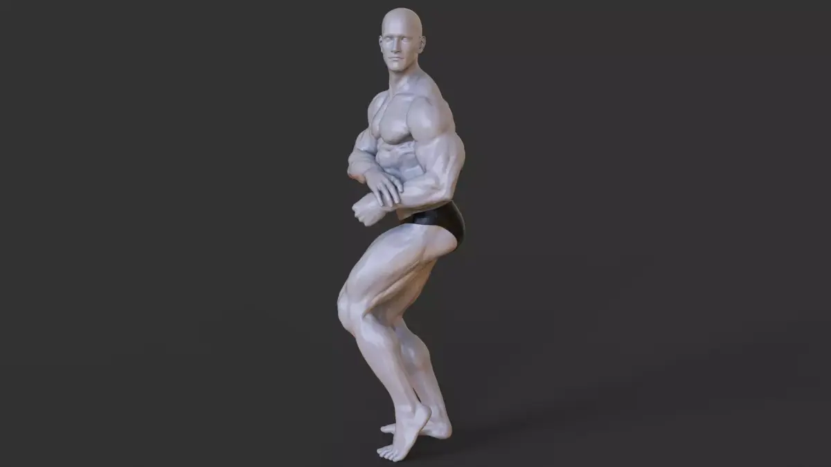 Bodybuilder Pose 3D print model 3