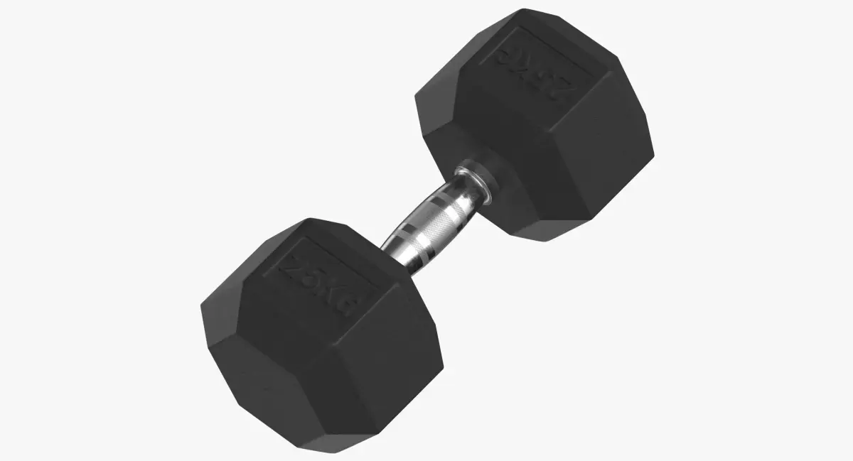 Rubber Dumbbell 25kg 3D model