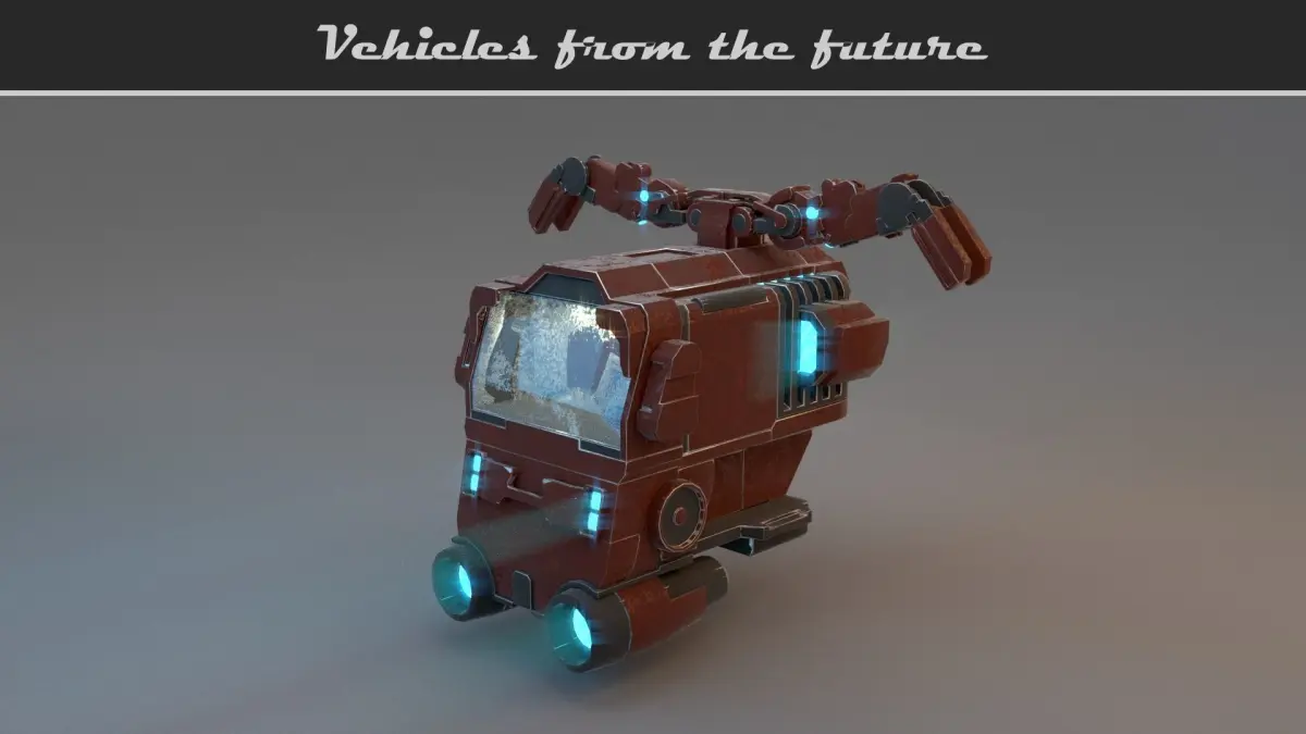 Futuristic service truck Free 3D model