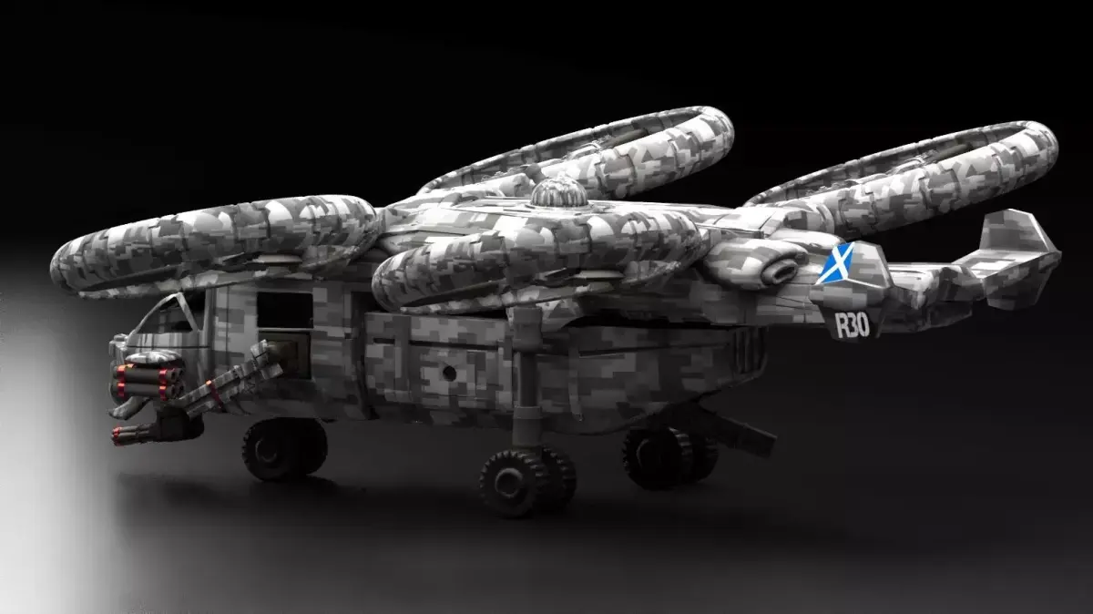 inspired by avatar this 4-propeller helicopter 3D print model