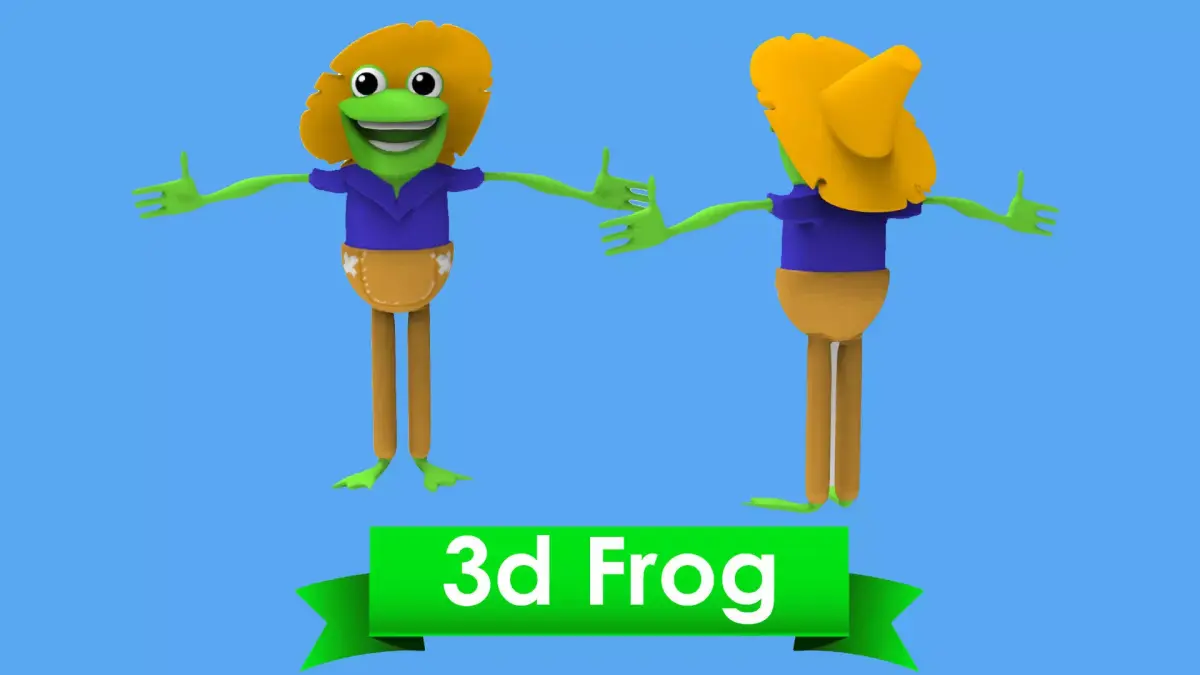 frog T pose Low-poly 3D model