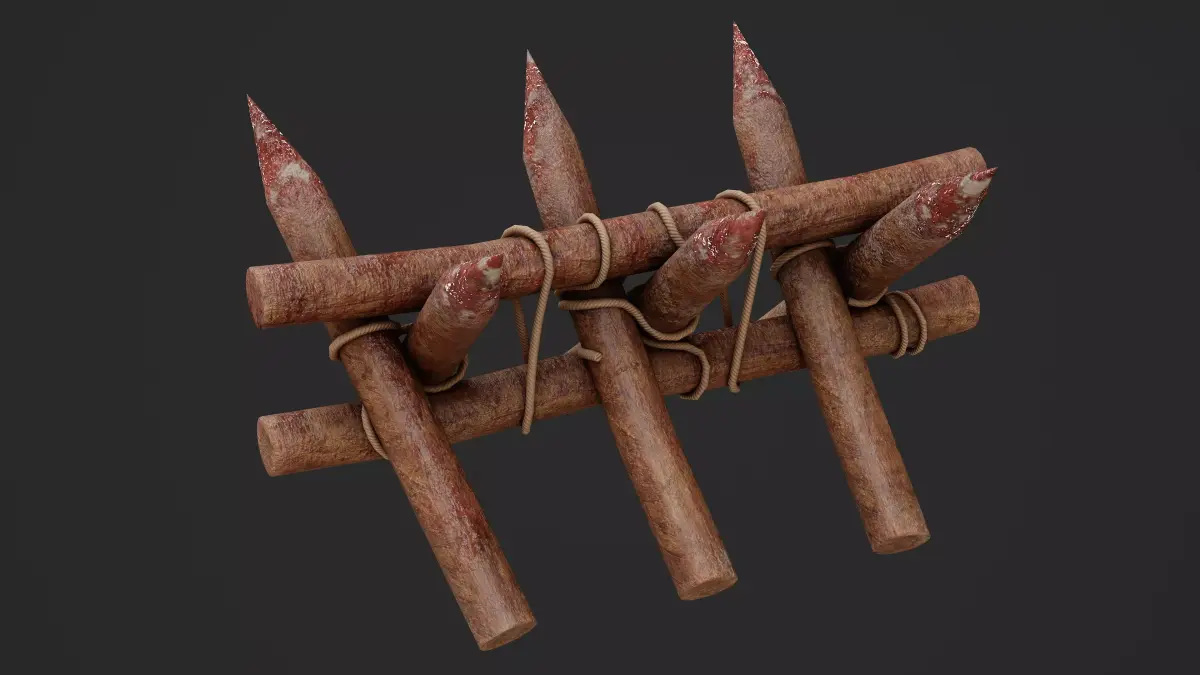 Wooden Spikes Game Ready Model Low-poly 3D model