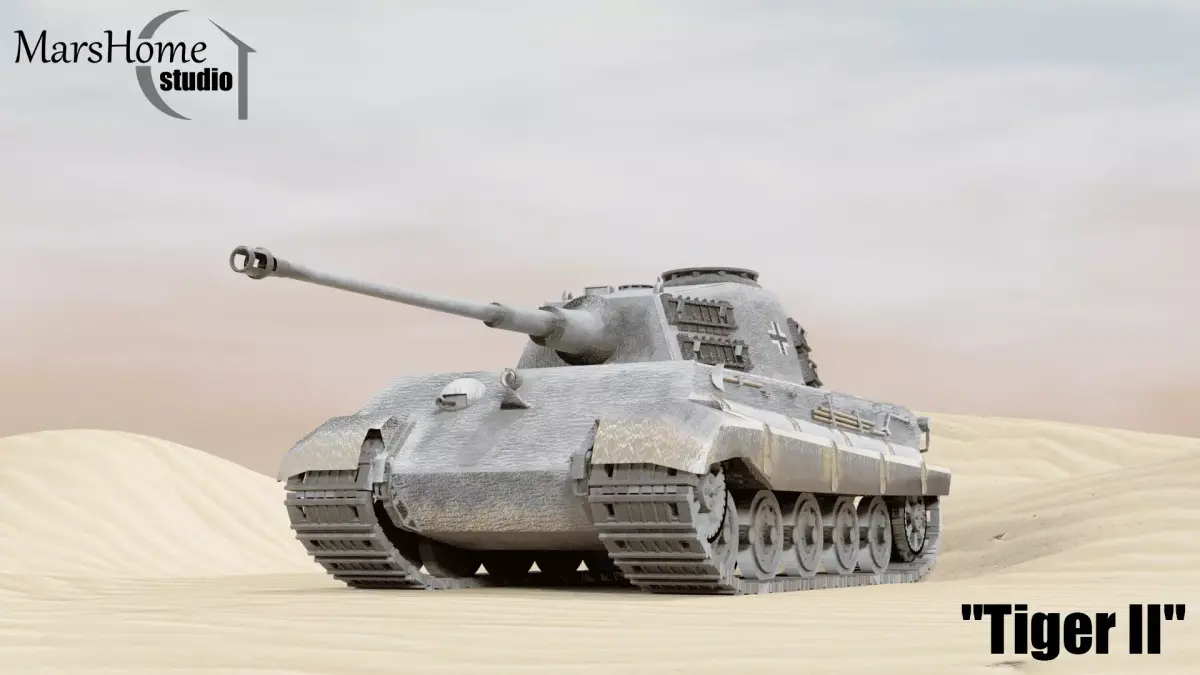 Tank - Tiger II Low-poly 3D model