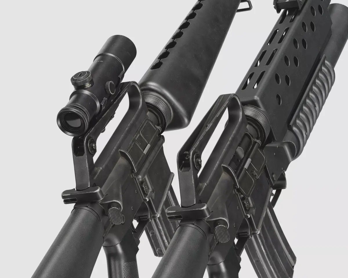 M16 - M203 Grenade Launcher Low-poly 3D model