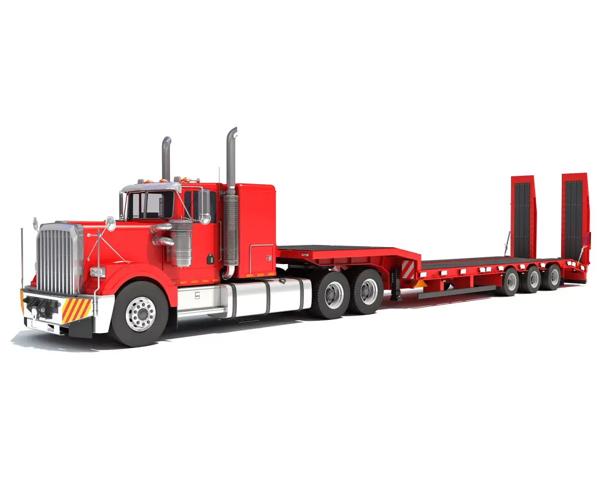 Truck with Platform Trailer 3D model order