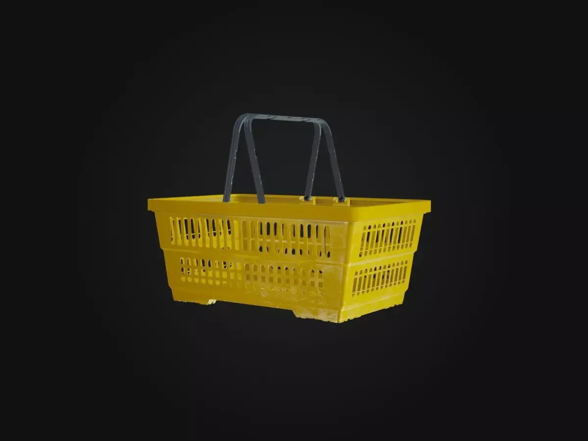 Plastic Shopping Basket  Low-poly 3D model