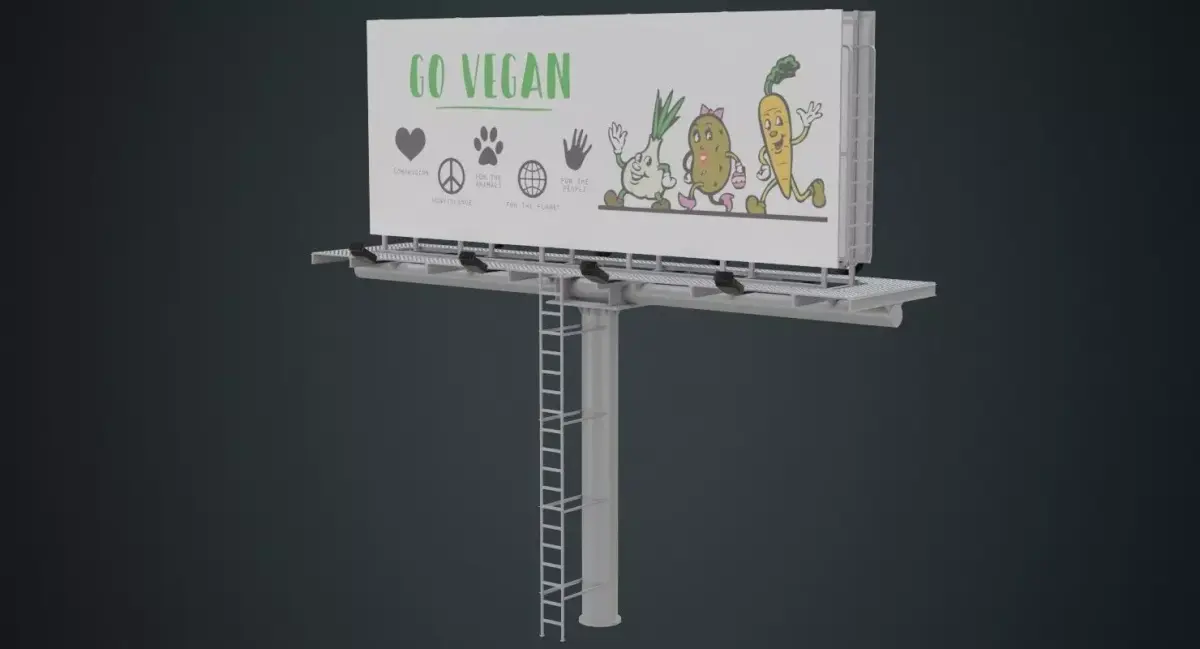 Billboard 1A Low-poly 3D model