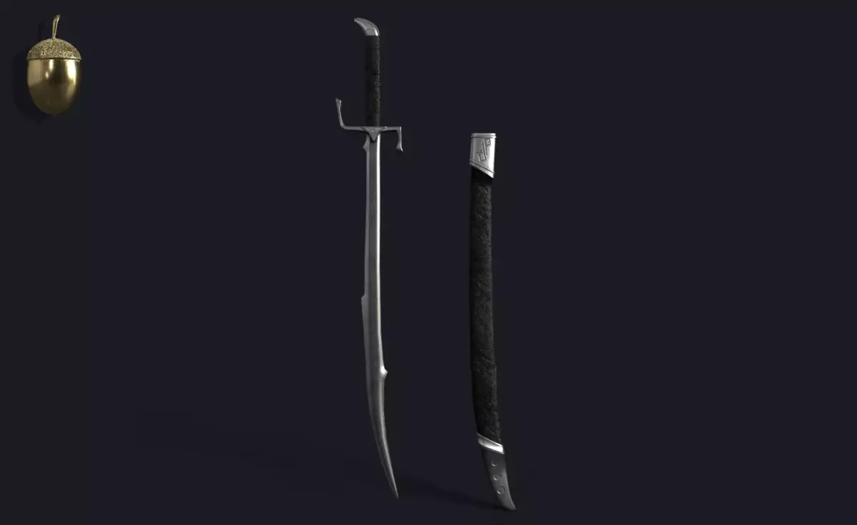 Elegant Scimitar Low-poly 3D model