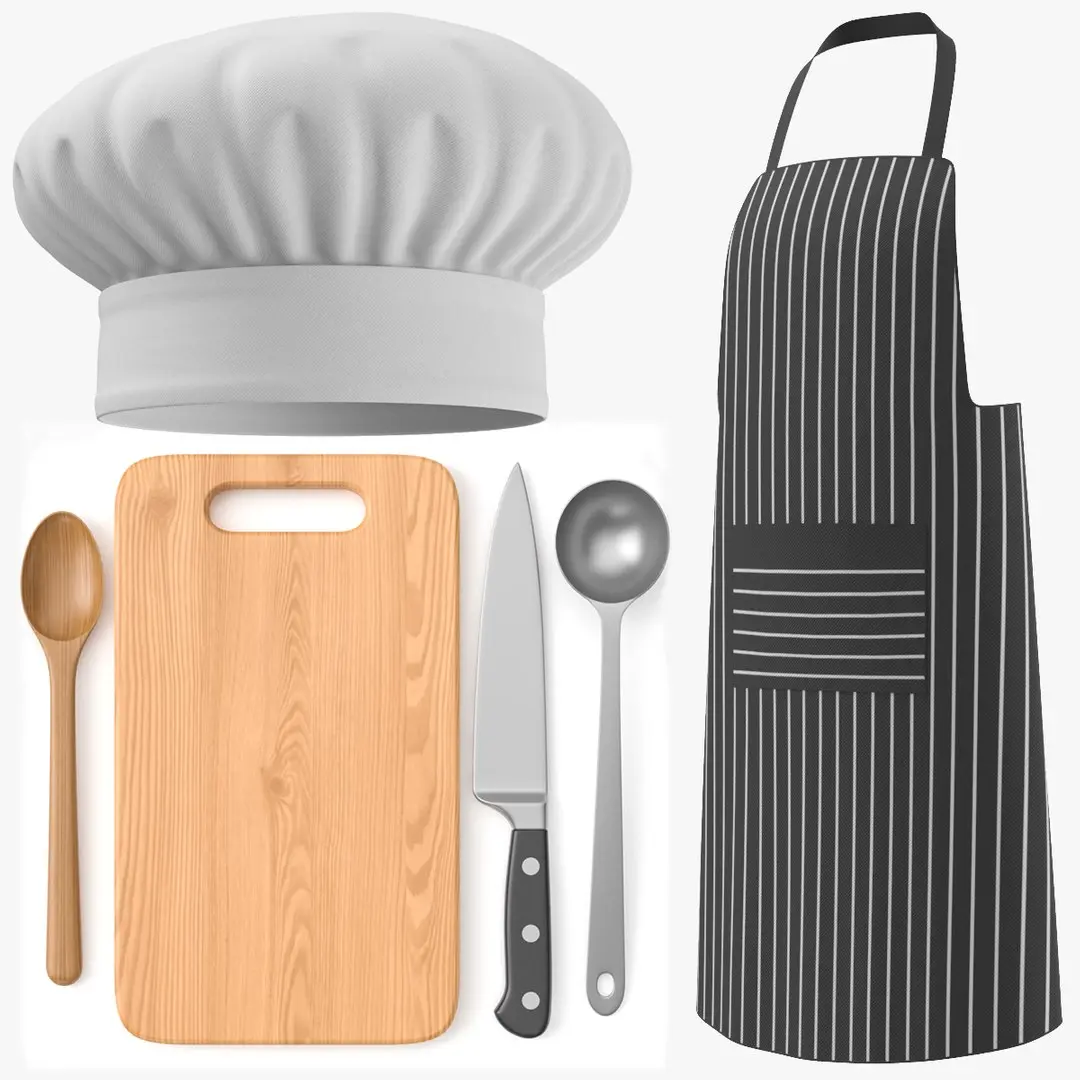 Chef Uniform And Tools Collection 3D model