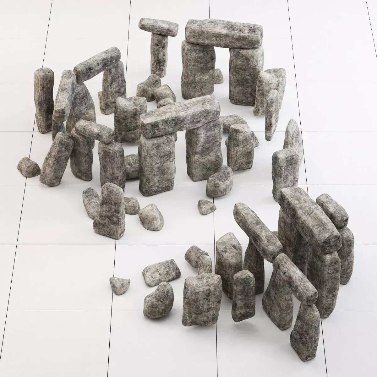 Stone block collection 3D model