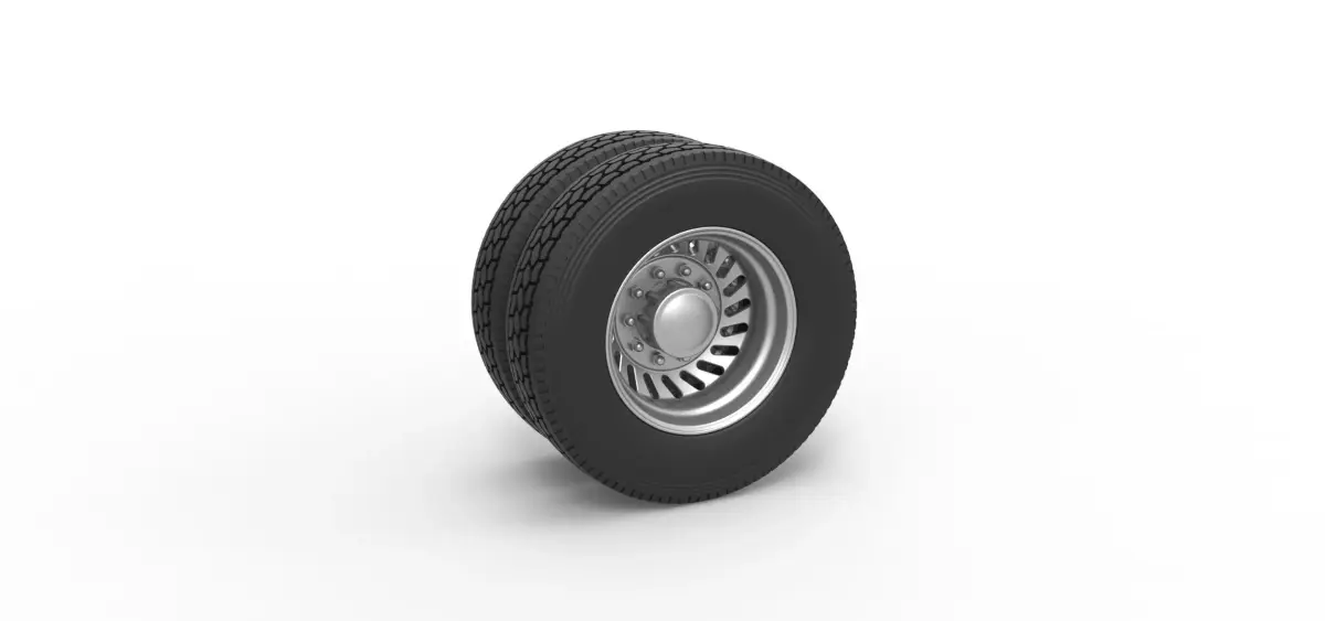 Rear custom wheel of semi truck Version 13 Scale 1 to 25 3D print model