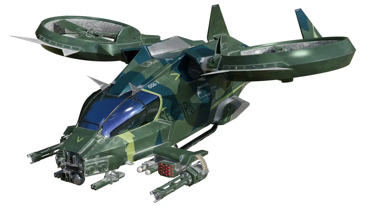 Avatar Aerospatiale SA-9 Kestrel Gunship Helicopter Low-poly 3D model