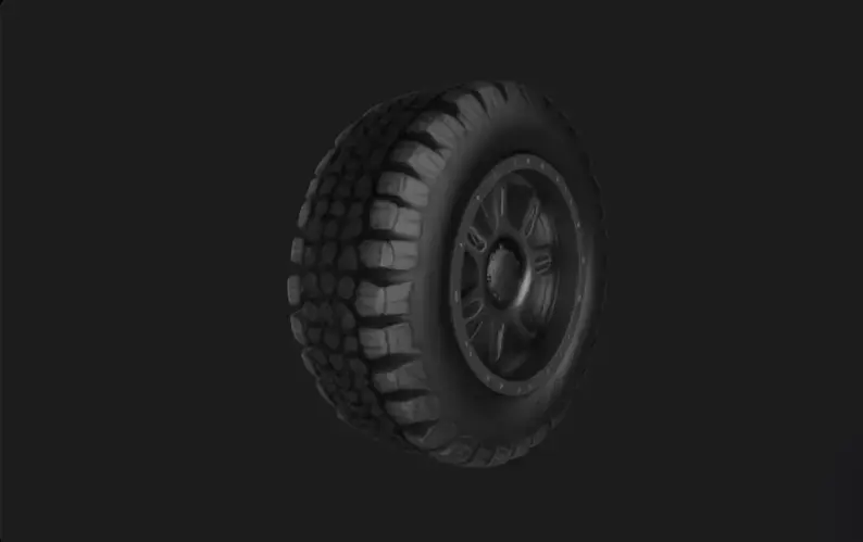Worn Vehicle Wheel 3D Model 3D model