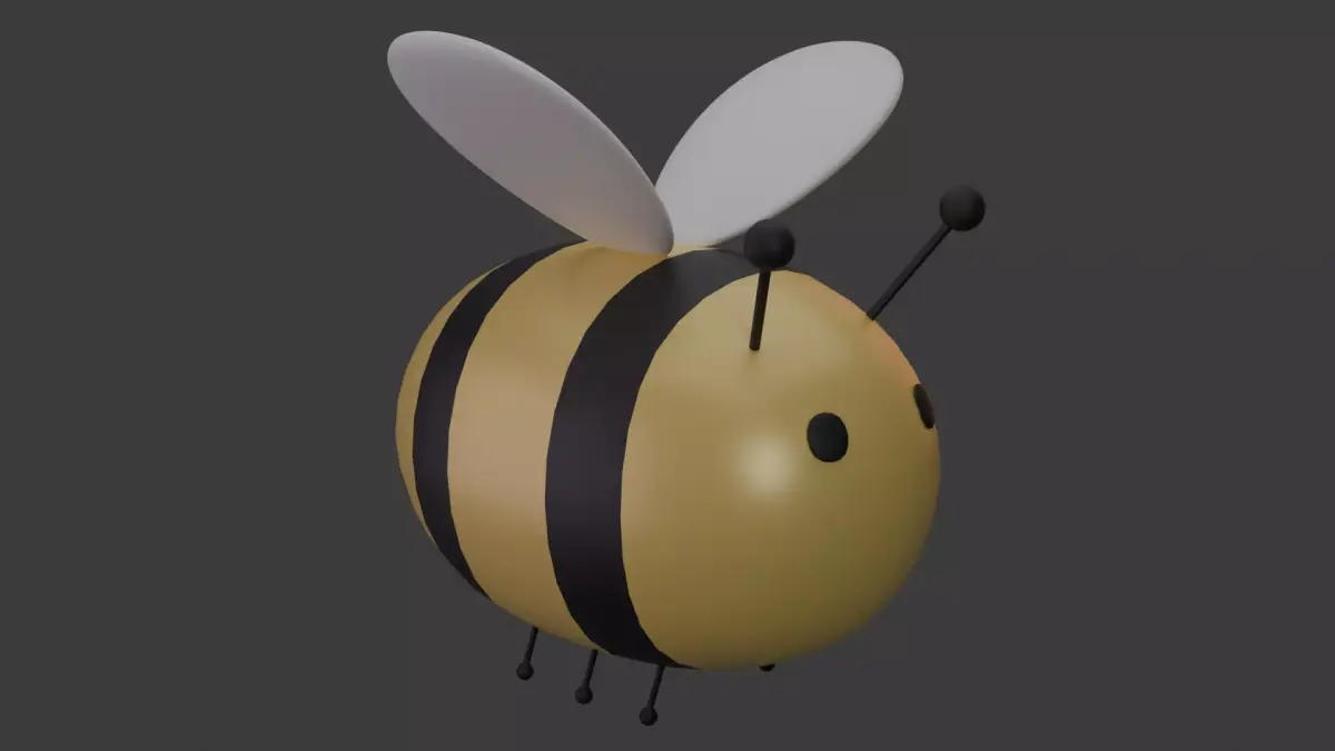 Cartoon Honeybee MAYA Rigged Low-poly 3D model