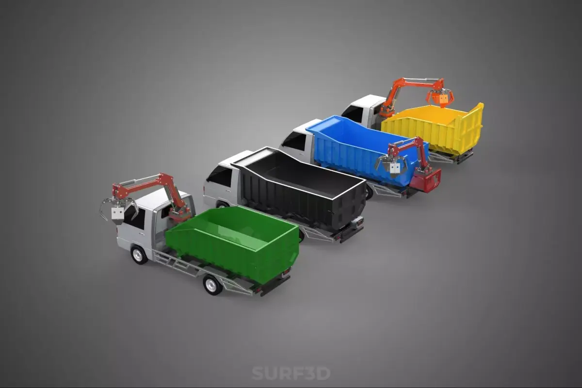 TRUCK PICK UP DUMP HYDRAULIC CRANE LOADER GRABBER GRAPPLE CLAW 3D model