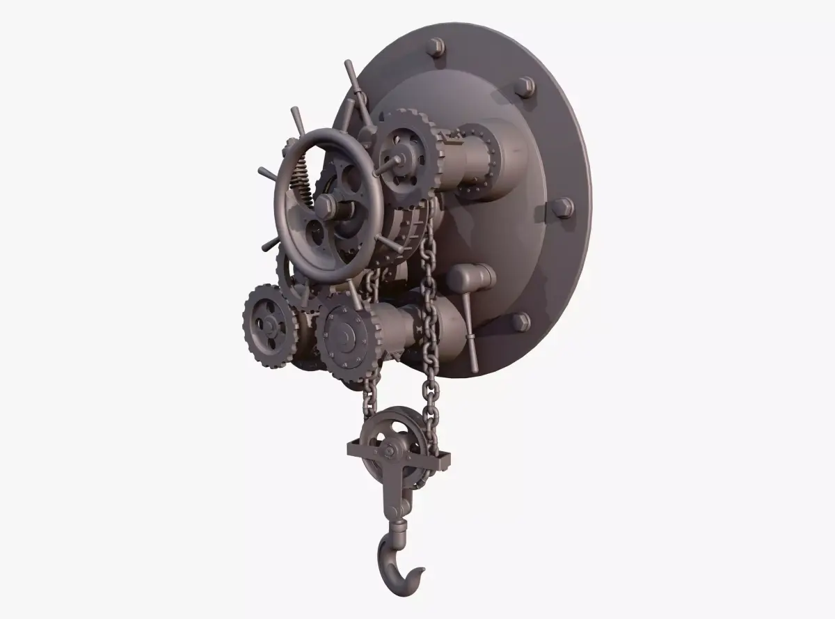Mounted Chain Lift with Hook M1 3D model
