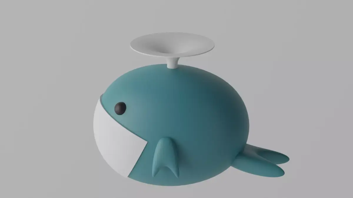 Cartoon Cute Whale 3D model