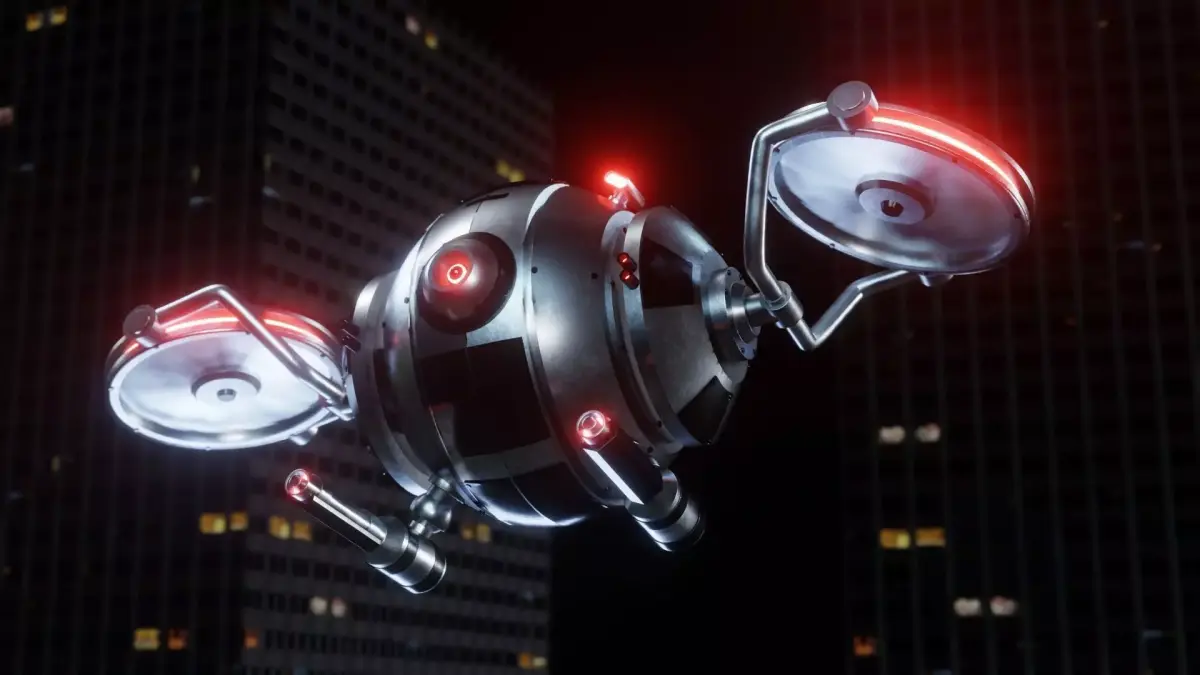 Sci-fi drone 3D model Rigged