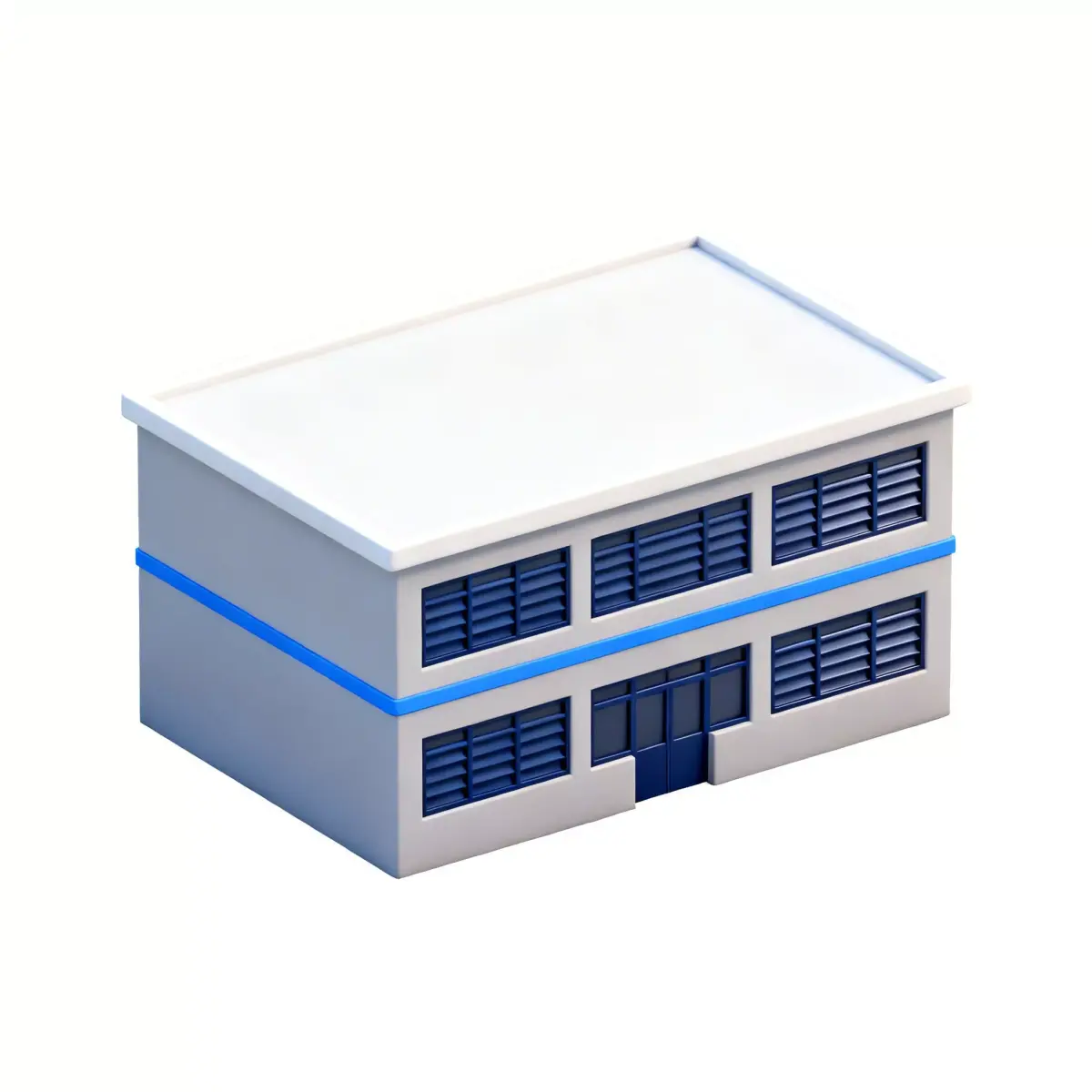 Stylized Modern Suburban School 3D Model Low-poly 3D model