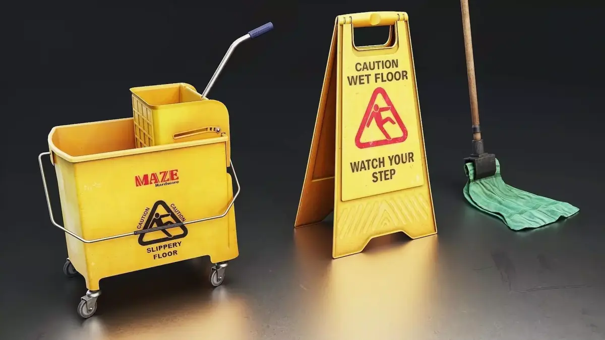 Cleaning Equipment Set Low-poly 3D model