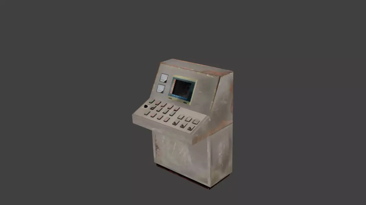 Industrial Computer Low-poly 3D model