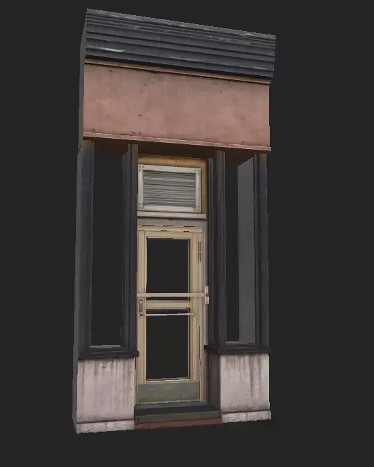 Shopfront Brooklyn Single Central Alcove Low-poly 3D model