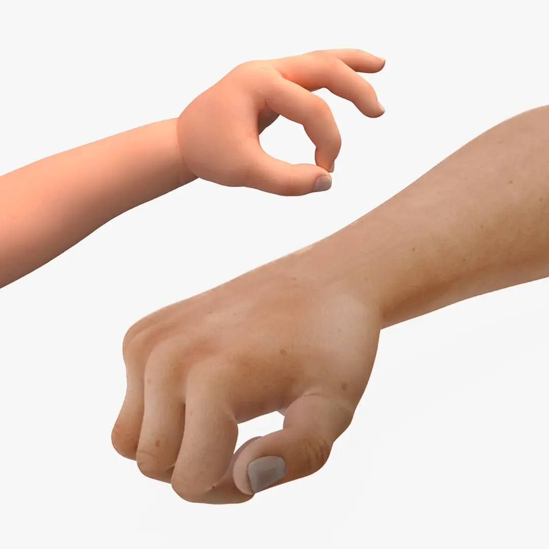 Man and Baby Hands Collection 3D model