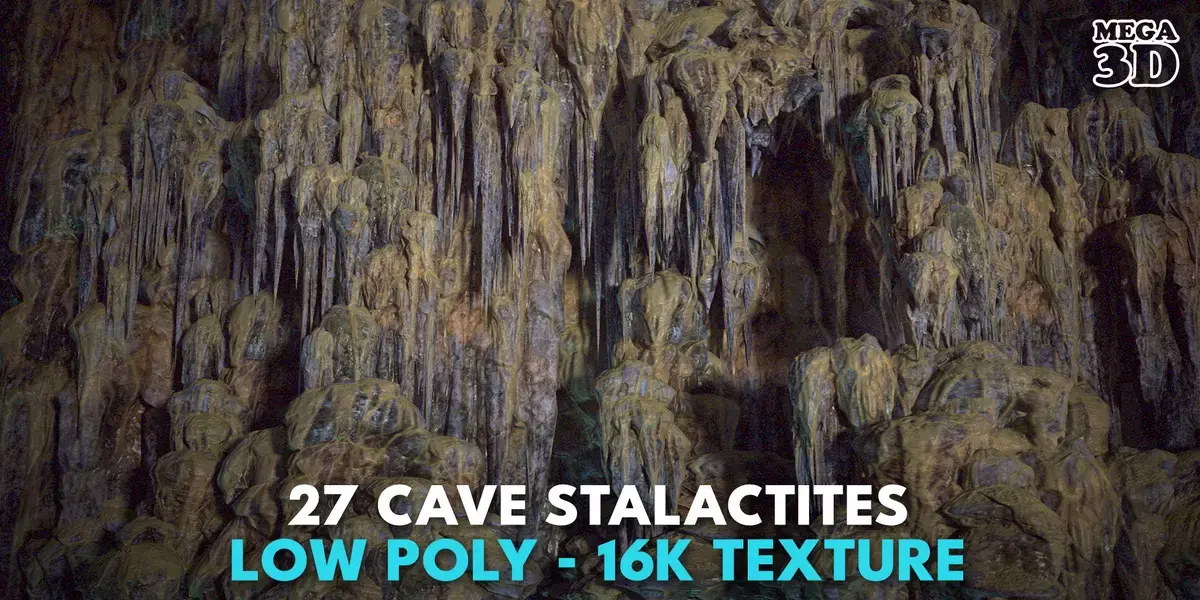 27 Low poly Cave Stalactites 250208 Free low-poly 3D model
