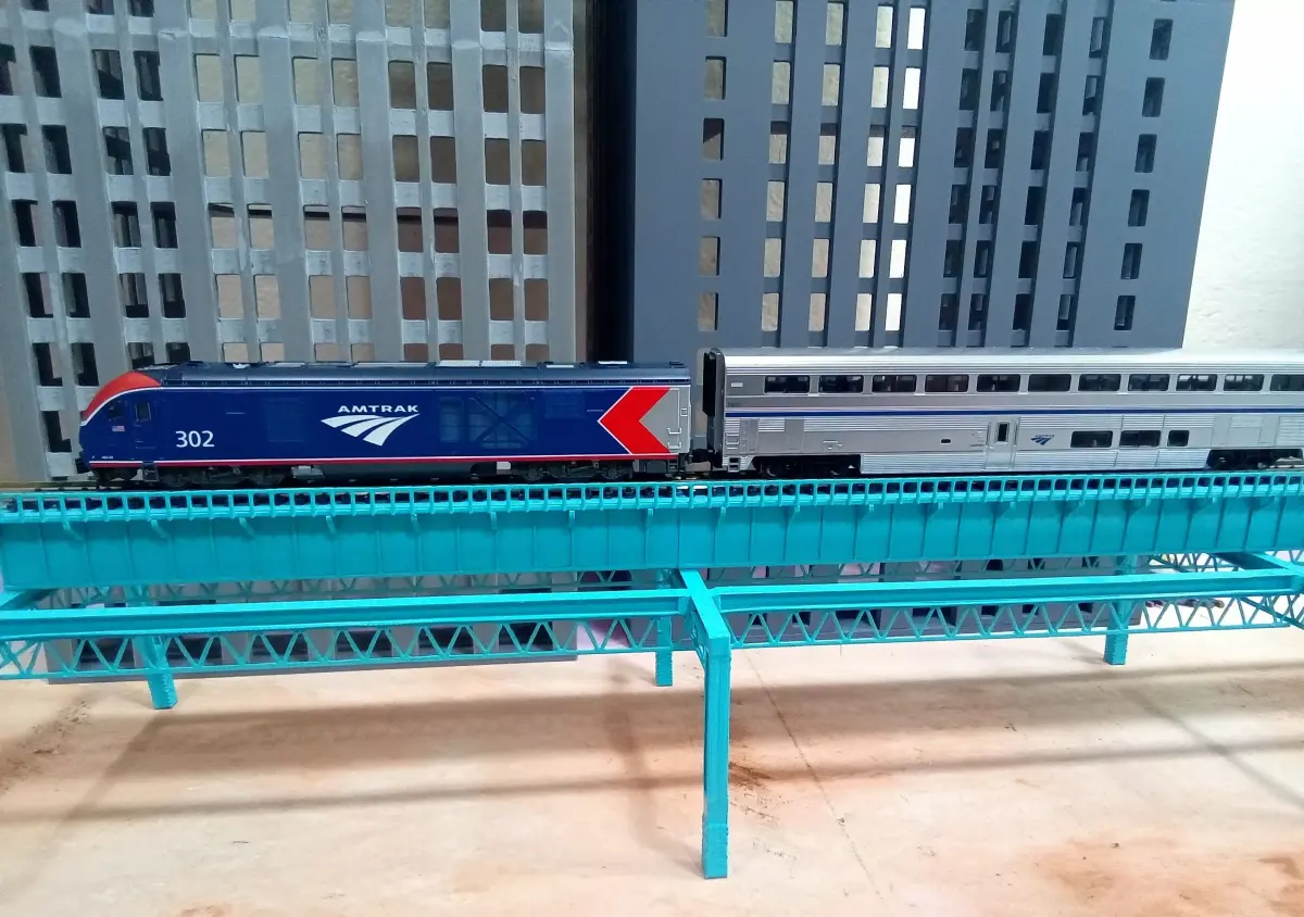 N Scale 1-160 Elevated Track and Bridge for Model Trains 3D print model